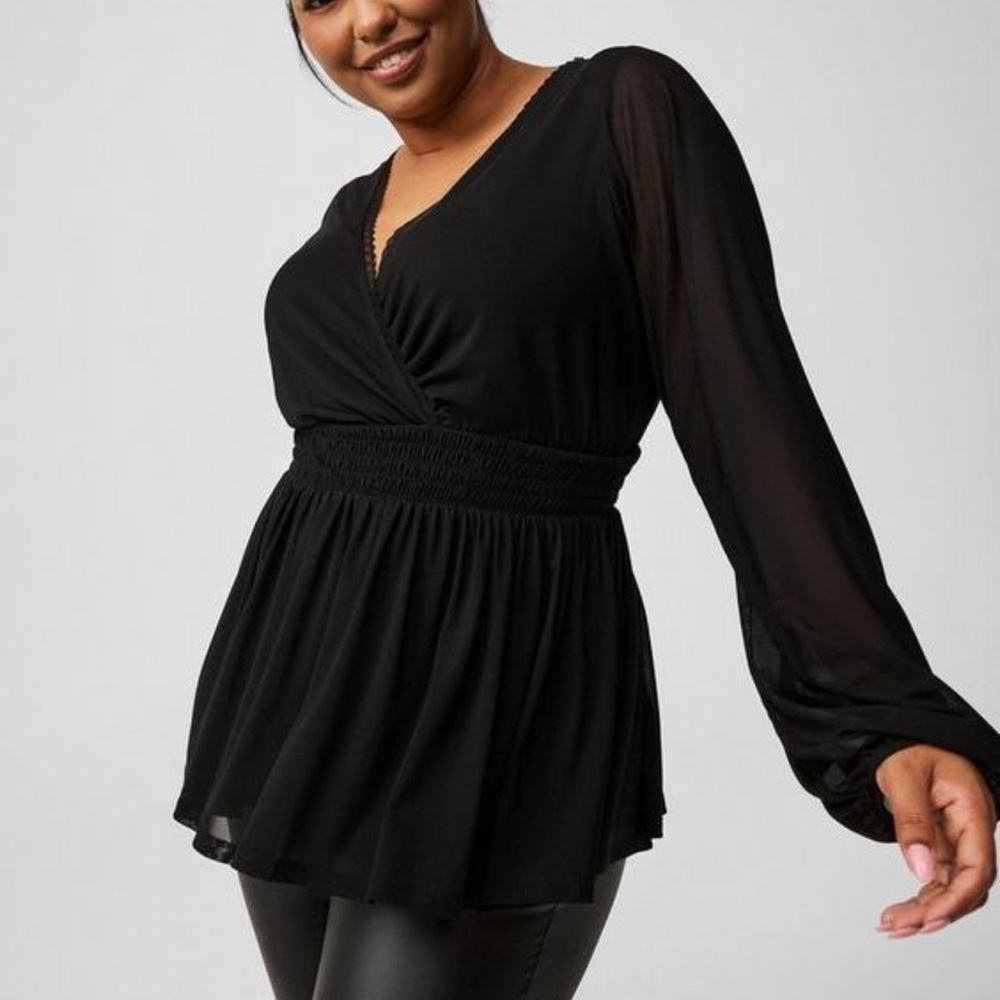 Torrid Black Chiffon Blouse